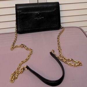 Marc Jacobs Small Black Leather Chain Crossbody
